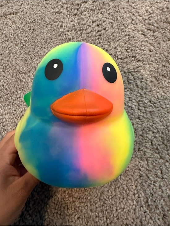 Other - Squeeze Rainbow Rubber Duck Toy with Orange Beak